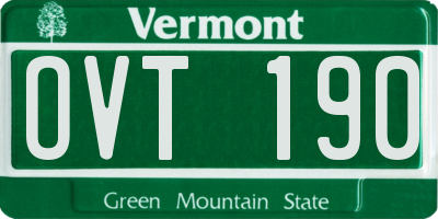 VT license plate OVT190
