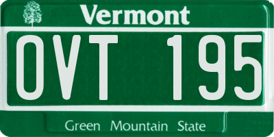 VT license plate OVT195