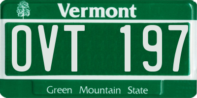 VT license plate OVT197
