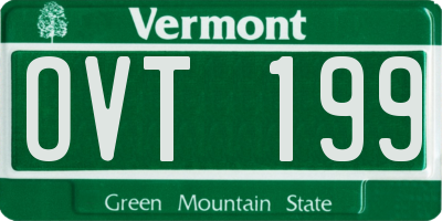 VT license plate OVT199
