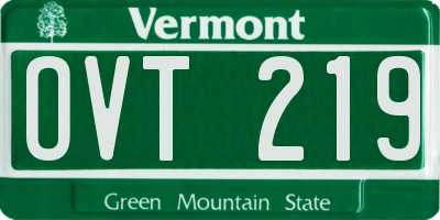 VT license plate OVT219