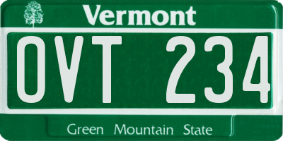 VT license plate OVT234