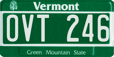 VT license plate OVT246