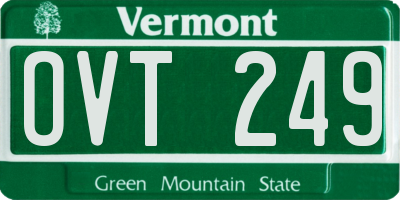 VT license plate OVT249