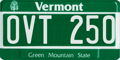 VT license plate OVT250
