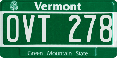 VT license plate OVT278
