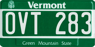 VT license plate OVT283