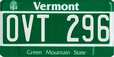 VT license plate OVT296
