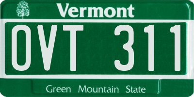 VT license plate OVT311