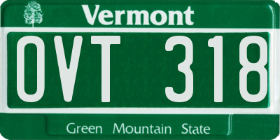 VT license plate OVT318