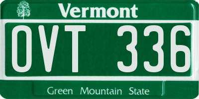 VT license plate OVT336