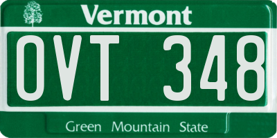 VT license plate OVT348