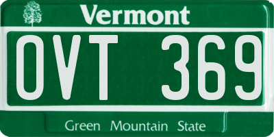 VT license plate OVT369
