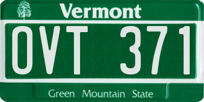 VT license plate OVT371