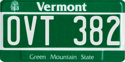 VT license plate OVT382