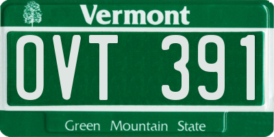 VT license plate OVT391