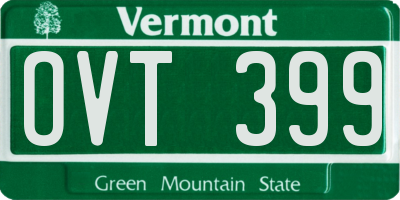 VT license plate OVT399