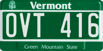 VT license plate OVT416