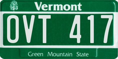 VT license plate OVT417