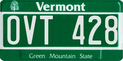 VT license plate OVT428