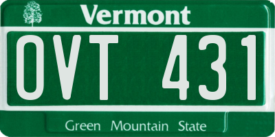 VT license plate OVT431