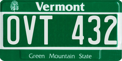 VT license plate OVT432