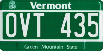 VT license plate OVT435