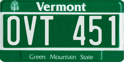 VT license plate OVT451