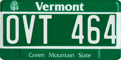 VT license plate OVT464