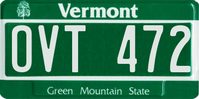 VT license plate OVT472