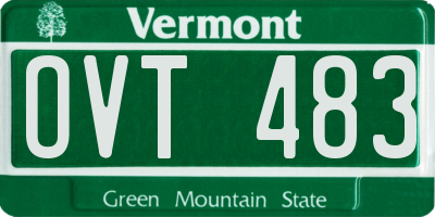 VT license plate OVT483