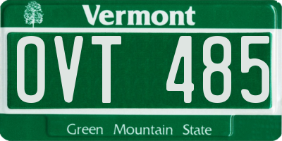 VT license plate OVT485