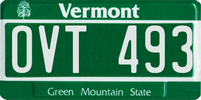 VT license plate OVT493
