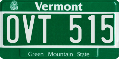 VT license plate OVT515