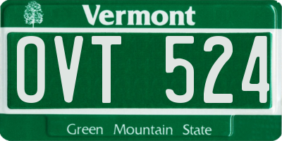 VT license plate OVT524