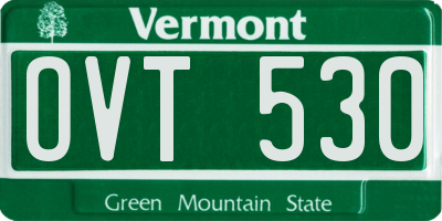 VT license plate OVT530