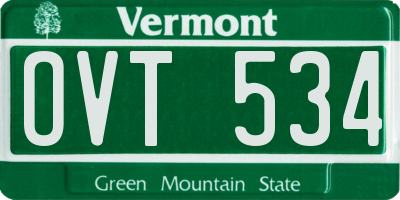 VT license plate OVT534