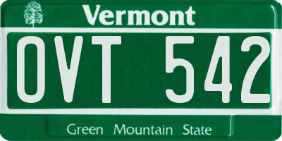 VT license plate OVT542