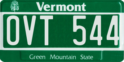 VT license plate OVT544
