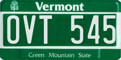 VT license plate OVT545