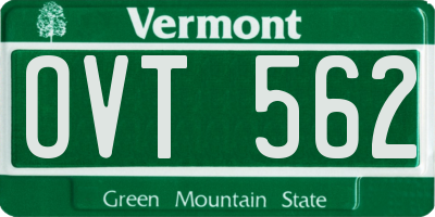 VT license plate OVT562