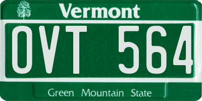 VT license plate OVT564