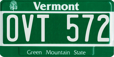 VT license plate OVT572