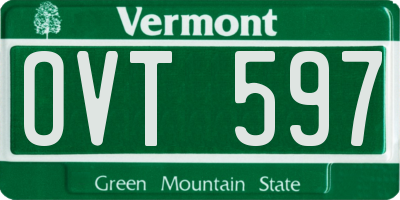 VT license plate OVT597