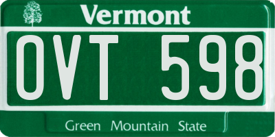 VT license plate OVT598
