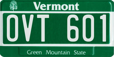 VT license plate OVT601