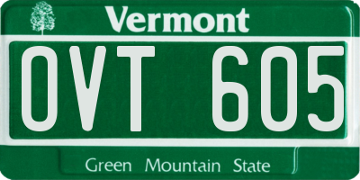 VT license plate OVT605
