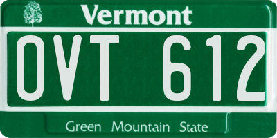 VT license plate OVT612
