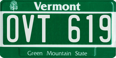 VT license plate OVT619
