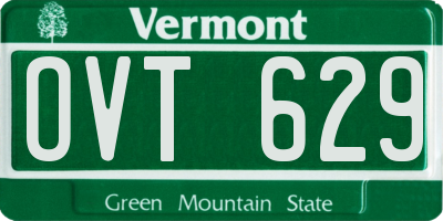 VT license plate OVT629